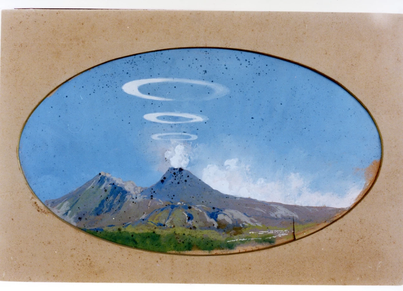 Veduta del Vesuvio in eruzione - Certosa e Museo Nazionale S. Martino, Napoli